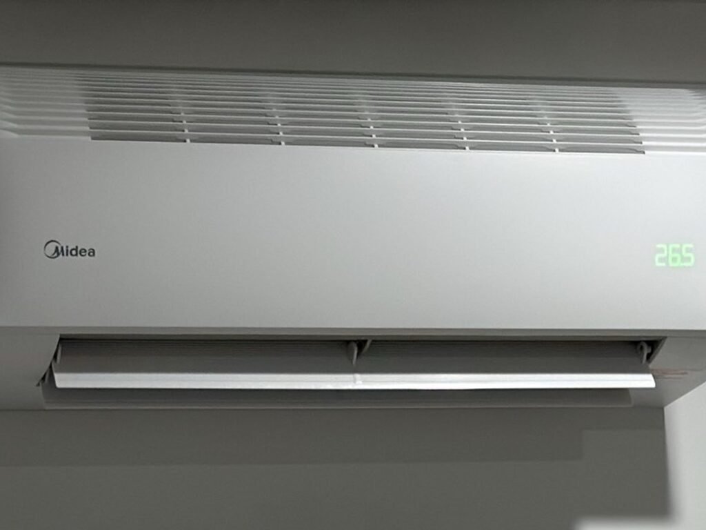 Wall mounted split system air conditioner running after installation